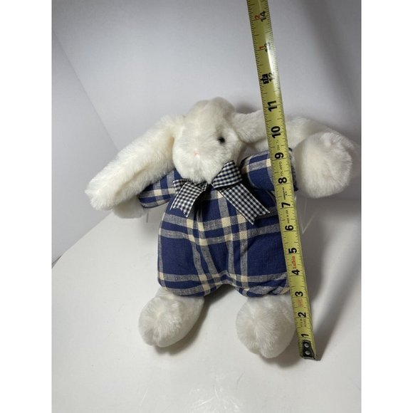 Bunnies By The Bay Reg# PA3261 Limited EDITION White Blue Plaid Large 12 In Bow - Picture 8 of 8